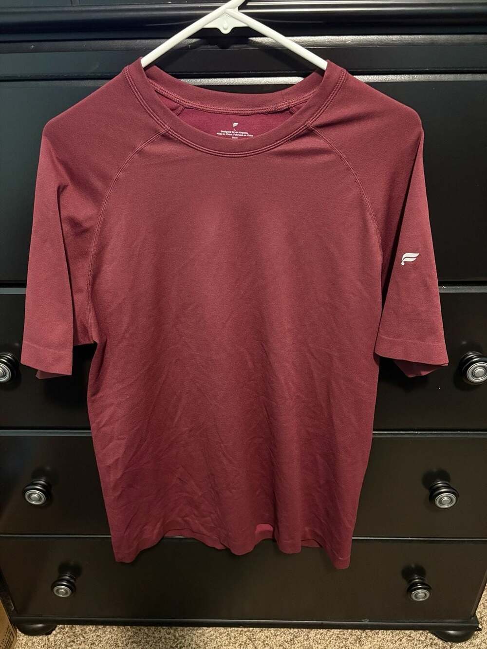 Fabletics The Training Day Tee in Oxblood Red